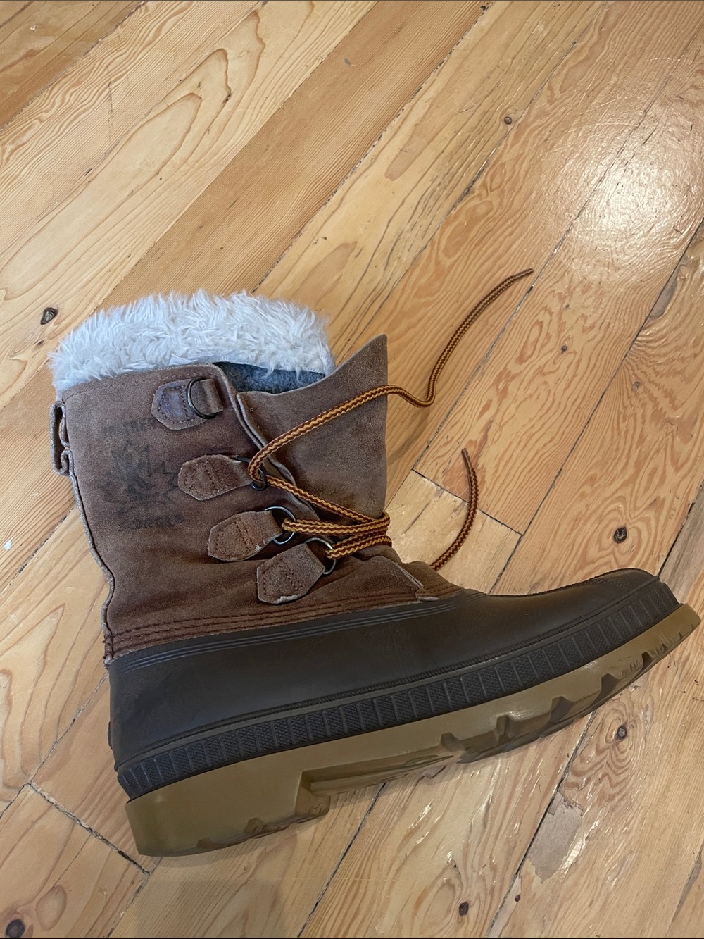 Sorel Brown Lace-Up Winter Boots with Lug Soles